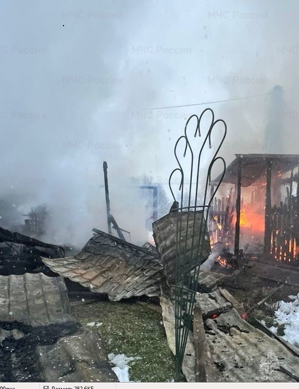 Пожар в Медынском районе д. Гусево